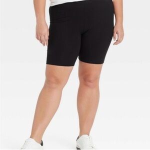 2 Pairs of Women's High-Waisted Black Bike Shorts - Plus Size 2X